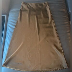 Rachel Zoe Satin Maxi Skirt in Brown